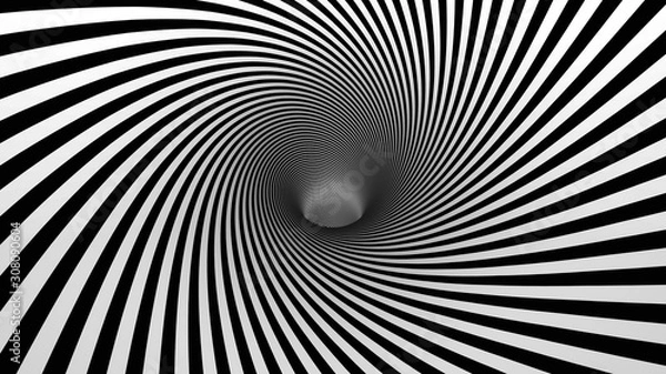 Obraz hypnotic spiral, black and white psychedelic vortex
