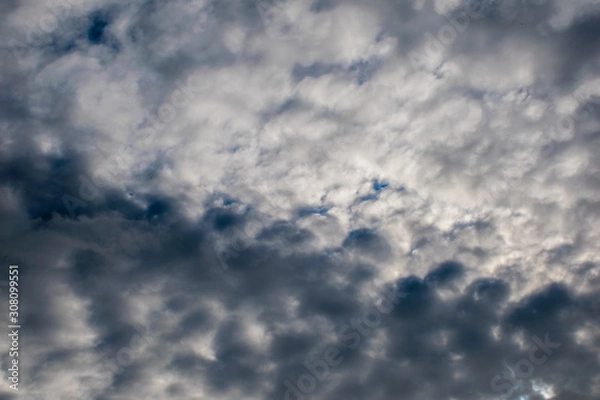 Obraz gray clouds of tangles in the blue sky, background