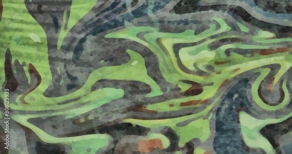 Obraz Abstract marble acrylic background. Watercolor swirl texture. Psychedelic vortex crazy art. Unusual waves design pattern. Warm and very bright colors