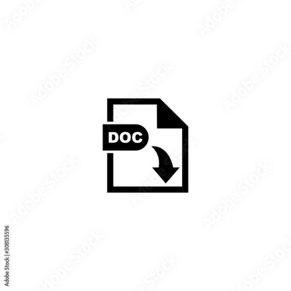 Obraz DOC file format icon vector design symbol