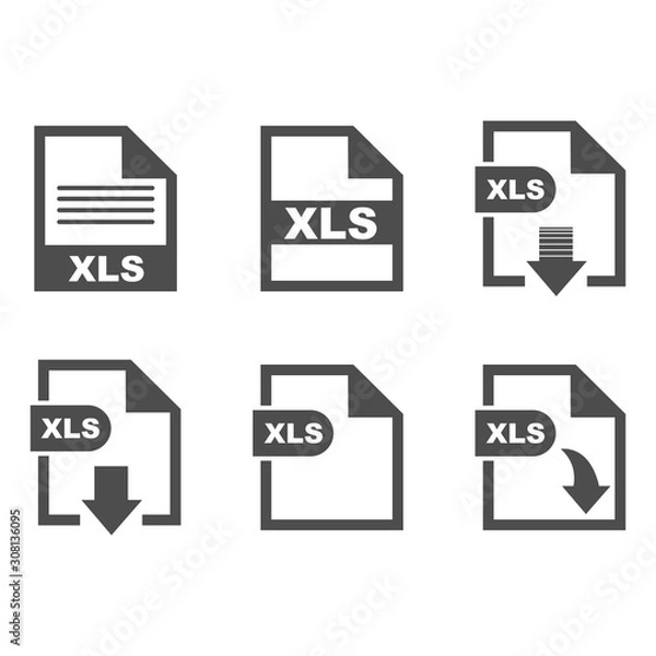 Obraz XLS file format icon vector design symbol