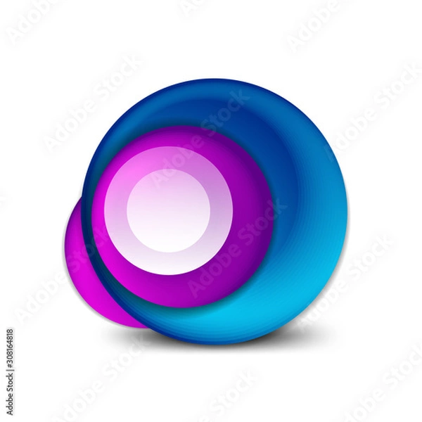 Obraz Vector swirl circle banner, 3d style abstract sphere or round shape icon or background templates. Vector Illustration For Wallpaper, Banner, Background, Card, Book Illustration, landing page