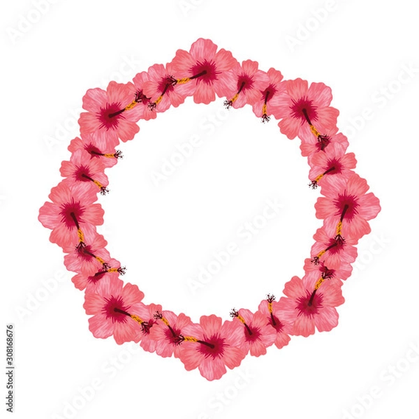 Fototapeta frame circular of flowers isolated icon vector illustration design