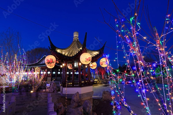 Obraz lanterns in Chinese ancient architecture
