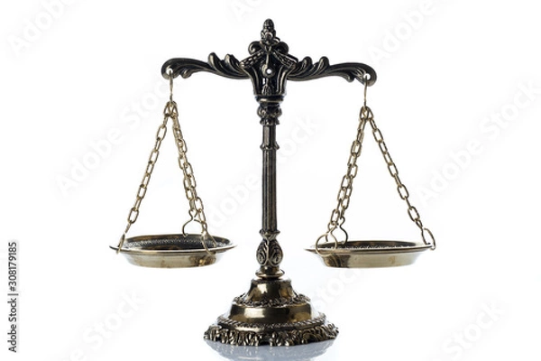Fototapeta 白背景と天秤