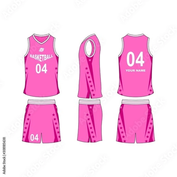 Fototapeta Basketball jersey set template collection.