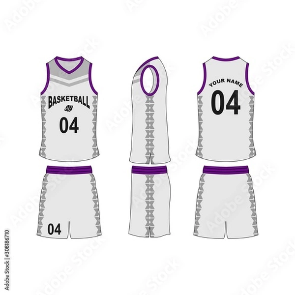 Obraz Basketball jersey set template collection.