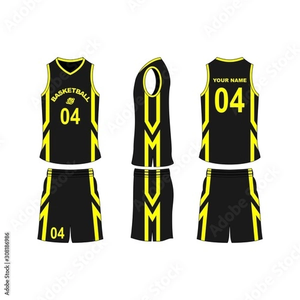 Fototapeta Basketball jersey set template collection.