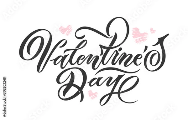 Obraz Vector illustration. Happy Valentines Day typography vector design for greeting cards and poster. Valentines Day text with  paper Valentines. Design template celebration. 