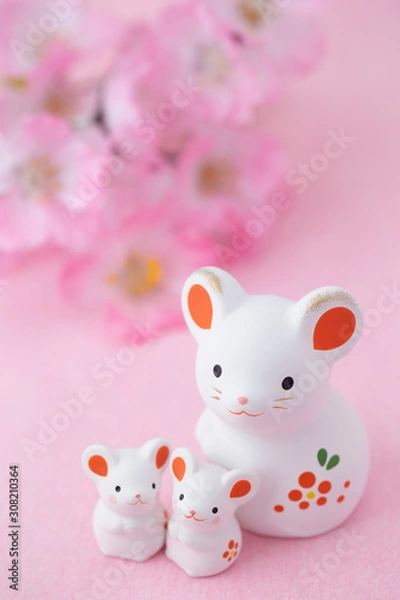 Fototapeta ねずみ年の年賀素材