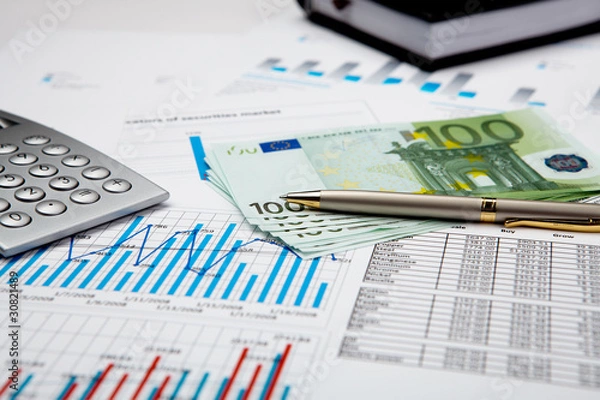 Obraz financial charts and graphs