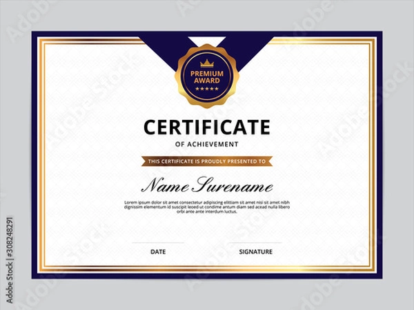 Fototapeta Certificate of Appreciation Template Design