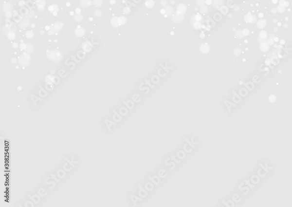 Fototapeta White Snow Fall Background. Fall Ice Backdrop. Fantasy Texture. Gray Snow Fall Banner. Flake Winter Postcard.
