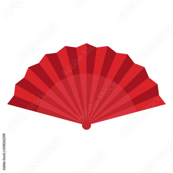 Fototapeta Vector illustration of a hand fan. Icon of fan for web design, printing and other.