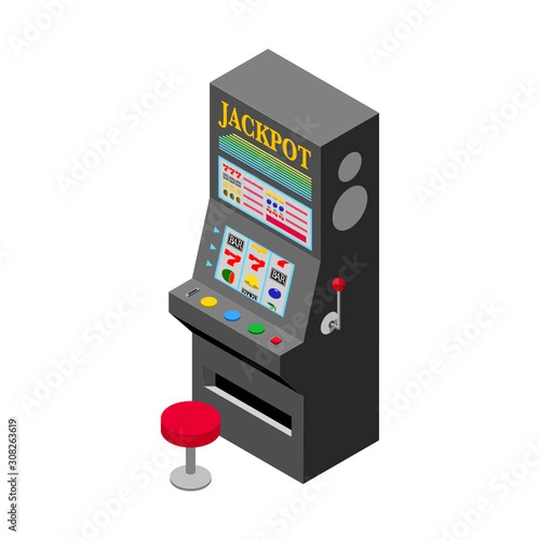 Obraz 黒いスロットマシンの等角投影図