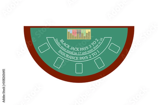 Obraz ブラックジャックのテーブルの平面デザイン