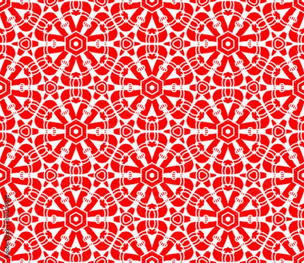 Fototapeta Abstract thin line seamless pattern. Linear ornamental geometric background. Wrapping paper. Vector illustration.             