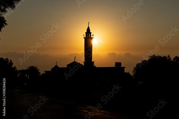 Fototapeta mosque at sunset