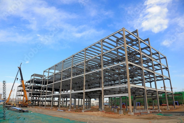 Fototapeta Steel structure of construction site