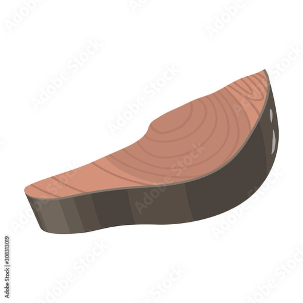 Fototapeta Piece fish vector icon.Cartoon vector icon isolated on white background piece fish.