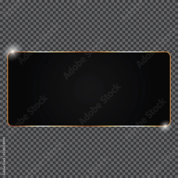 Obraz black banner with golden frame