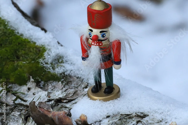 Obraz Nutcracker in a winter scene