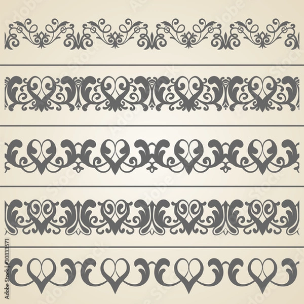 Obraz Seamless borders set 2. | Vector illustration.