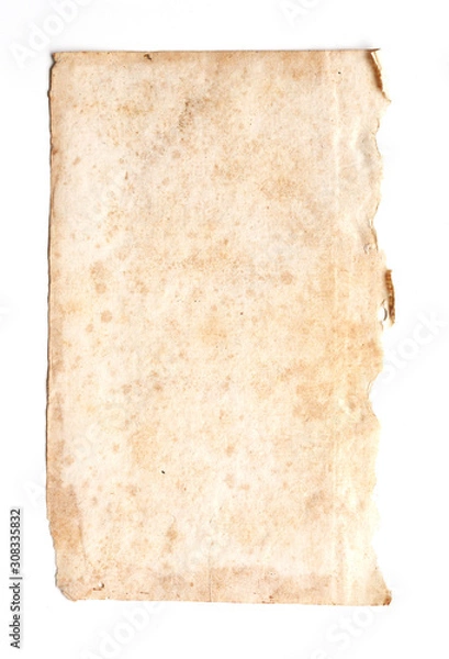 Fototapeta old, vintage paper background isolated on white