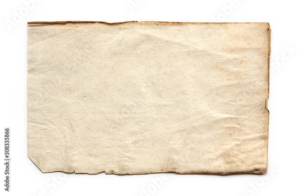 Obraz stare, zabytkowe tło papieru na białym tle
