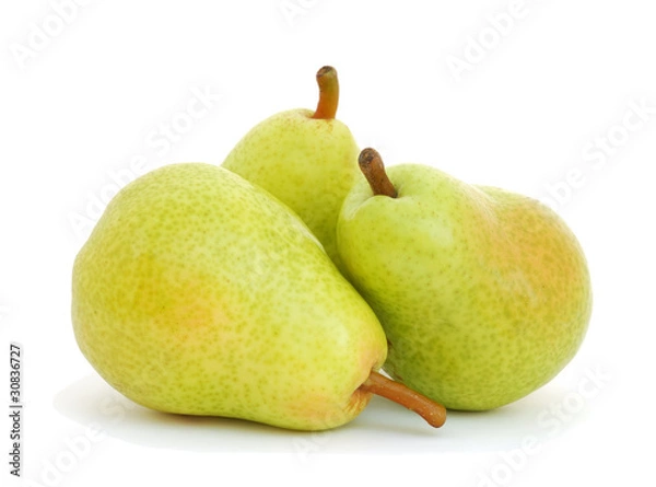 Obraz Trzy gruszki na białym tle
