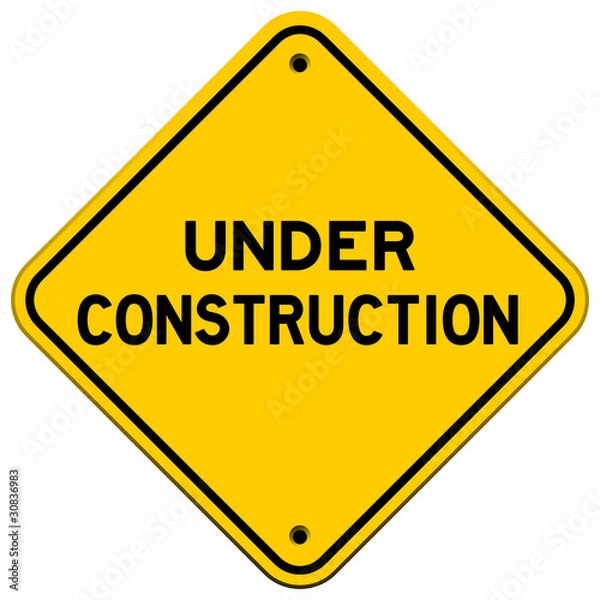 Obraz Under Construction Yellow Sign