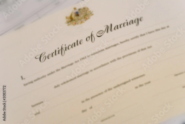 Obraz certificate of marriage