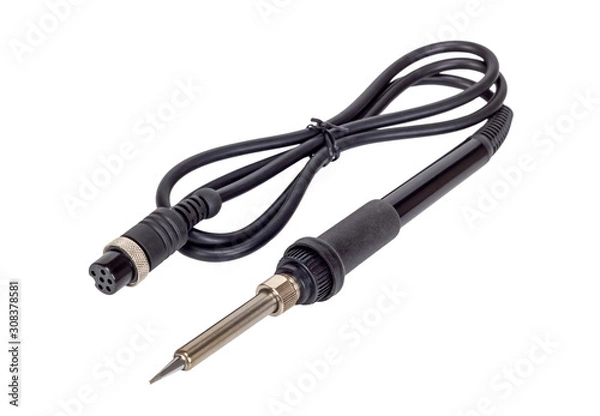 Fototapeta Hand tool soldering iron with the black handle.
