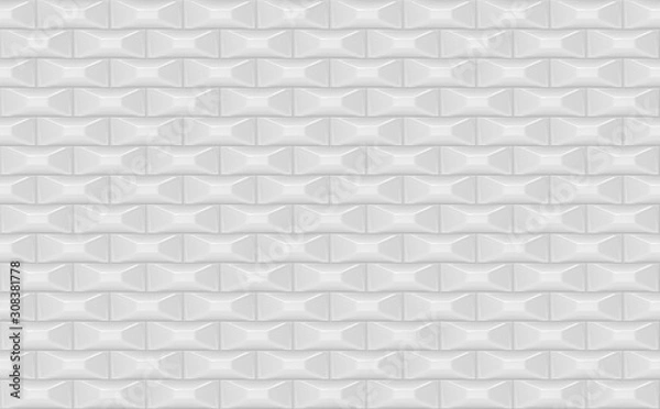 Fototapeta 3d rendering. modern seamless white brick block masonry surface wall texture design background.