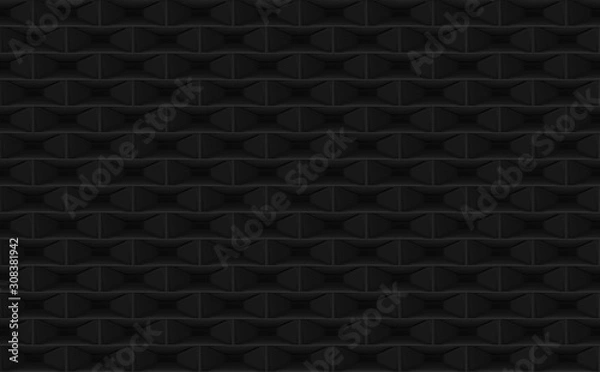 Fototapeta 3d rendering. seamless modern dark rectangle brick blocks stack wall design background.
