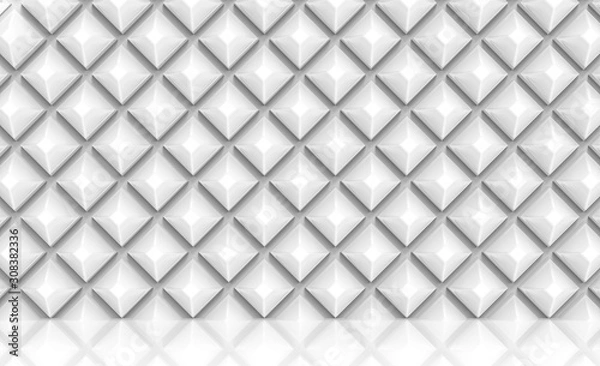 Fototapeta 3d rendering.  minimalist modern square grid pattern ceramic tiles wall and floor background.