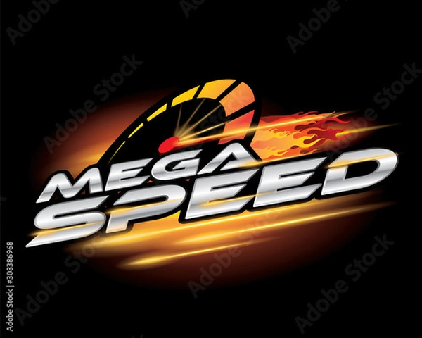Fototapeta mega speed, concept design vector.