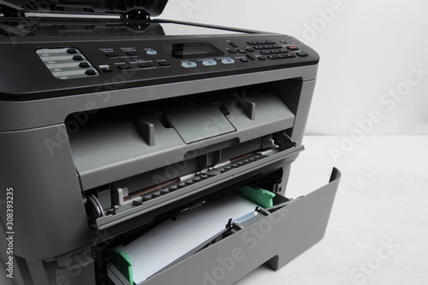 Fototapeta Close-up working printer scanner copier device - Image