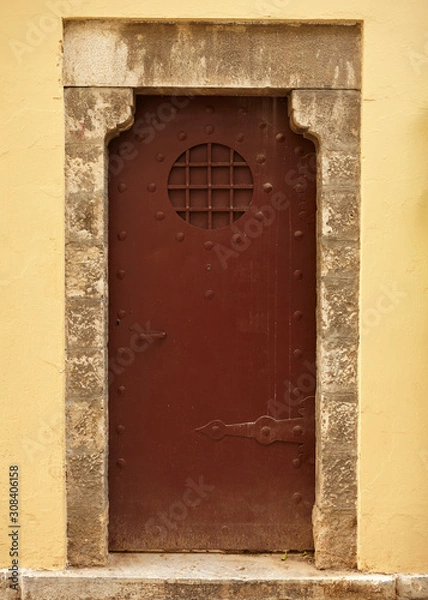 Fototapeta Traditional old house door at Athens Greece