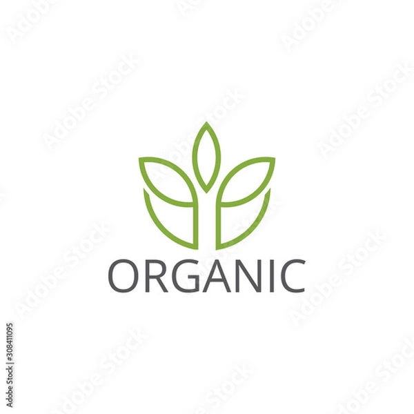 Fototapeta Vector organic and natural logo design template