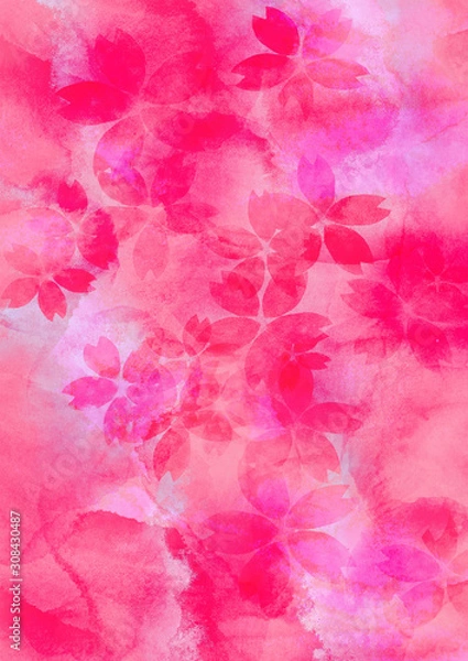 Obraz 桜　水彩　イラスト素材