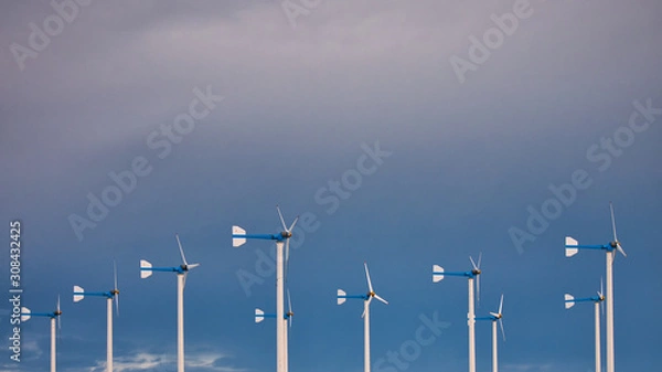 Obraz wind turbines in blue sky