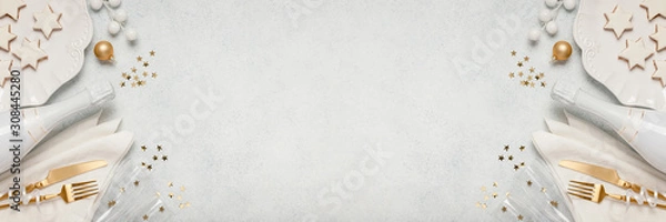 Obraz Boże Narodzenie nakrycie stołu. Boże Narodzenie tło