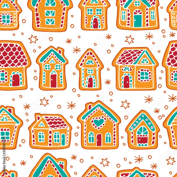Obraz gingerbread seamless-06