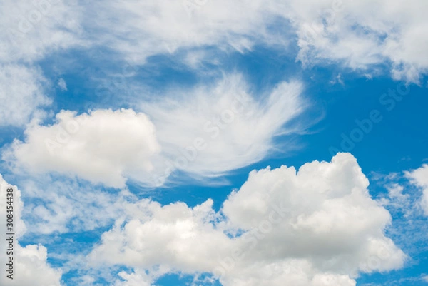 Fototapeta Natural blue sky with cloud closeup or background.