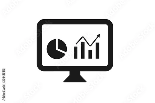 Fototapeta dashboard icon, analytics monitor icon vector 