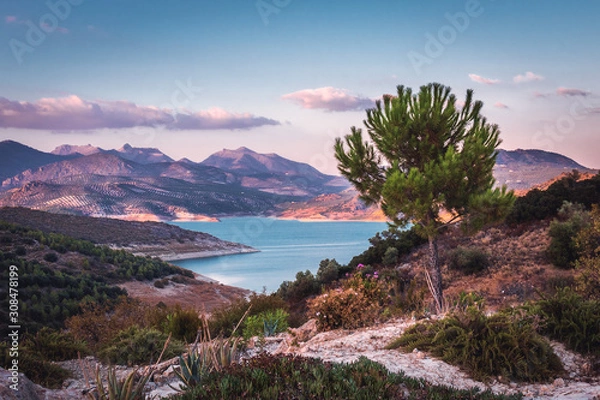 Obraz Lake Iznajar in Andalucia, Southern Spain