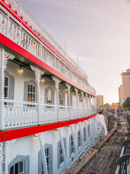 Obraz New Orleans paddle steamer in Mississippi river in New Orleans, Lousiana