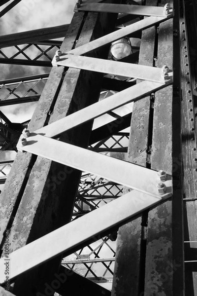 Fototapeta Zigzag Pattern on Bridge Frame