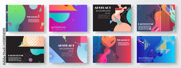 Fototapeta Template brochures, flyers, business presentations. Modern flat line style, layout in A4 size. 